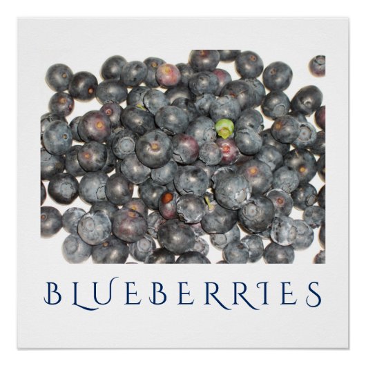 Blueberries Kitchen Art Poster voor thuisdeeg (Voorkant)