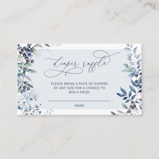 Blueberries Luier Raffle Behuizing Kaart (Voorkant)