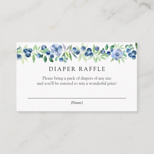 Blueberries Luier Raffle Behuizing Kaart (Voorkant)