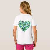 Blueberries Pattern Modern Green Blue Customize. T-shirt (Achterkant volledig)
