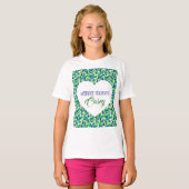 Blueberries Pattern Modern Green Blue Customize. T-shirt (Voorkant volledig)