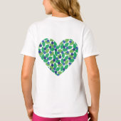 Blueberries Pattern Modern Green Blue Customize. T-shirt (Achterkant)