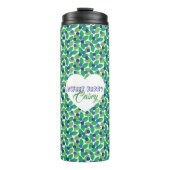 Blueberries Pattern Modern Green Blue Customize. Thermosbeker (Voorkant)