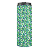 Blueberries Pattern Modern Green Blue Customize. Thermosbeker (Achterkant)