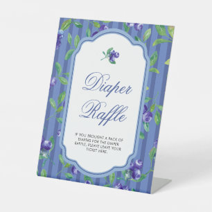 Blueberries Sweet Diaper Raffle Baby shower Reclamebord Met Voetstuk