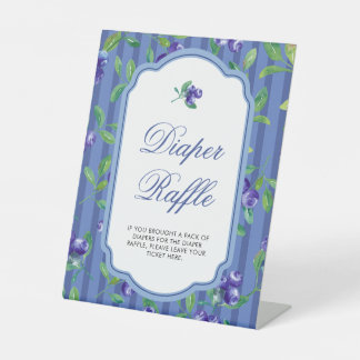 Blueberries Sweet Diaper Raffle Baby shower Reclamebord Met Voetstuk