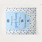 Blueberry 1e verjaardag Berry eerste achtergrond Wandkleed (Voorkant (horizontaal))