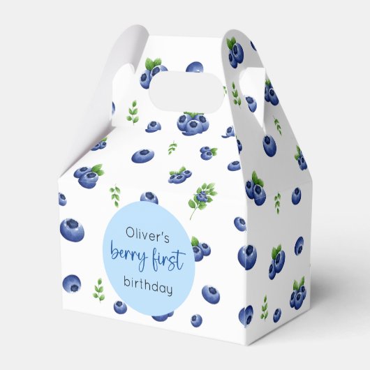 Blueberry 1e verjaardag Berry eerste Bedankdoosjes (Achterkant)