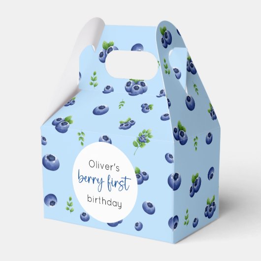Blueberry 1e verjaardag Berry eerste Bedankdoosjes (Achterkant)