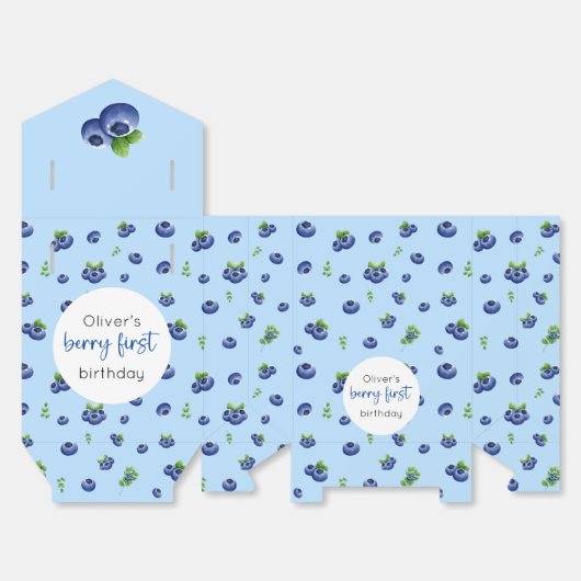 Blueberry 1e verjaardag Berry eerste Bedankdoosjes (Ongevouwen)