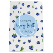 Blueberry 1e verjaardag Berry eerste Medium Cadeauzakje (Achterkant)