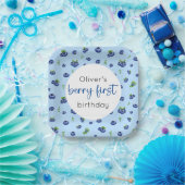 Blueberry 1e verjaardag Berry eerste Papieren Bordje (Feest)