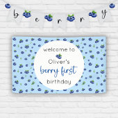 Blueberry 1e verjaardag Berry eerste Spandoek
