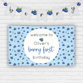 Blueberry 1e verjaardag Berry eerste Spandoek