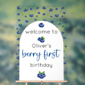 Blueberry 1e verjaardag Berry eerste welkom Acryl Bord (Neutraal)