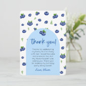 Blueberry 1e verjaardag foto Dank u Kaart (Staand voorkant)