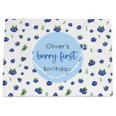 Blueberry 1st Birthday Berry Eerste Grote Geschenk Groot Cadeauzakje (Voorkant)