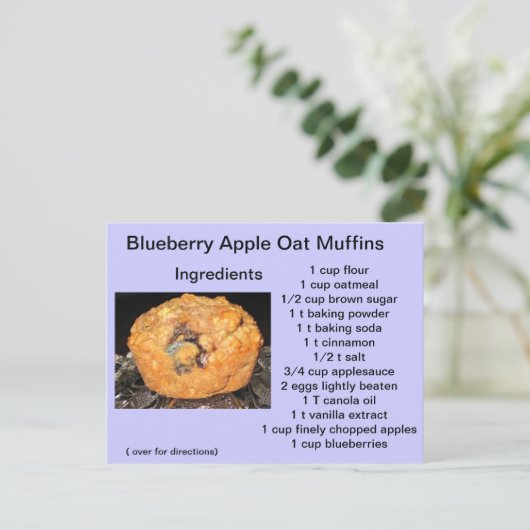 Blueberry Apple Oat Muffins Briefkaart (Staand voorkant)