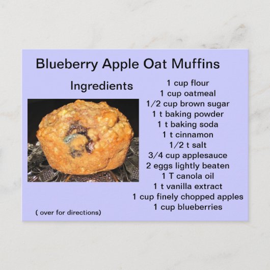 Blueberry Apple Oat Muffins Briefkaart (Voorkant)