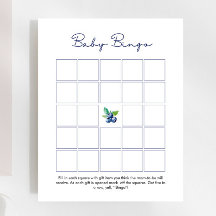 Blueberry Baby Bingo Baby shower spel