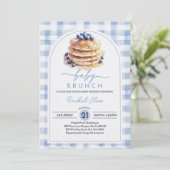 Blueberry Baby Brunch Baby shower Invitation Edita Kaart (Staand voorkant)