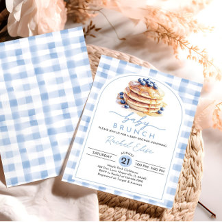 Blueberry Baby Brunch Baby shower Invitation Edita Kaart