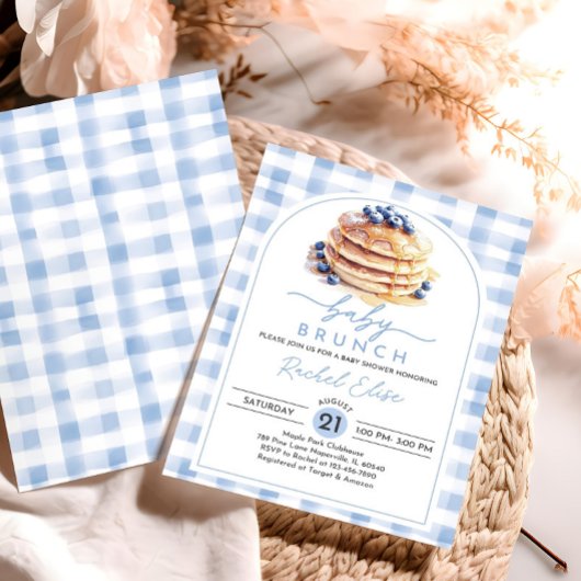 Blueberry Baby Brunch Baby shower Invitation Edita Kaart