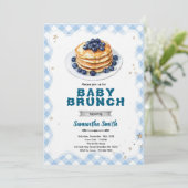 Blueberry Baby Brunch Baby Shower Invitation Kaart (Staand voorkant)