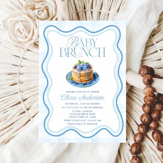 Blueberry Baby Brunch-Baby shower Kaart