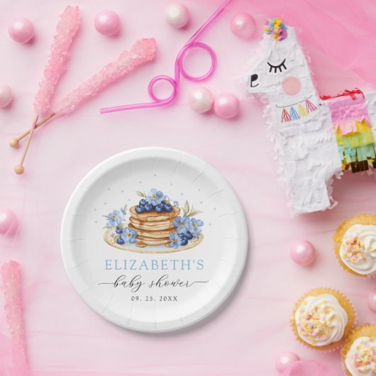 Blueberry Baby Brunch Baby Shower Papieren Bordje (Feest)