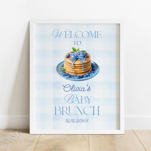 Blueberry Baby Brunch Baby shower Welkom Poster
