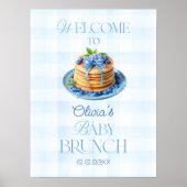 Blueberry Baby Brunch Baby shower Welkom Poster (Voorkant)