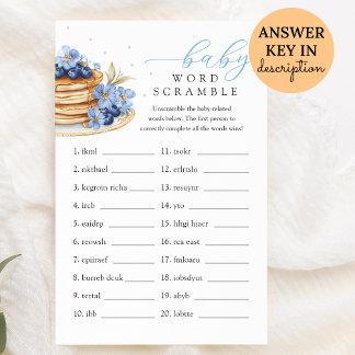 Blueberry Baby Brunch Baby Word Scramble spel