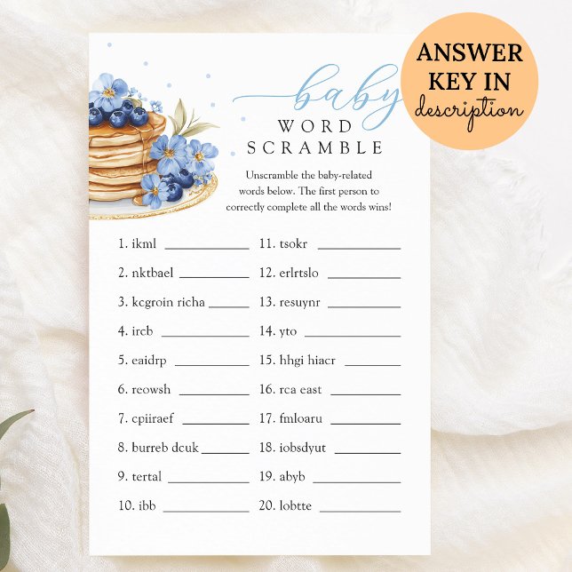 Blueberry Baby Brunch Baby Word Scramble spel (Creator heeft geüpload)