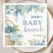 Blueberry Baby Brunch Bows & Bottles Jongen Papier
