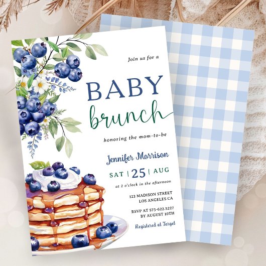 Blueberry Baby Brunch Boy Baby shower Uitnodiging
