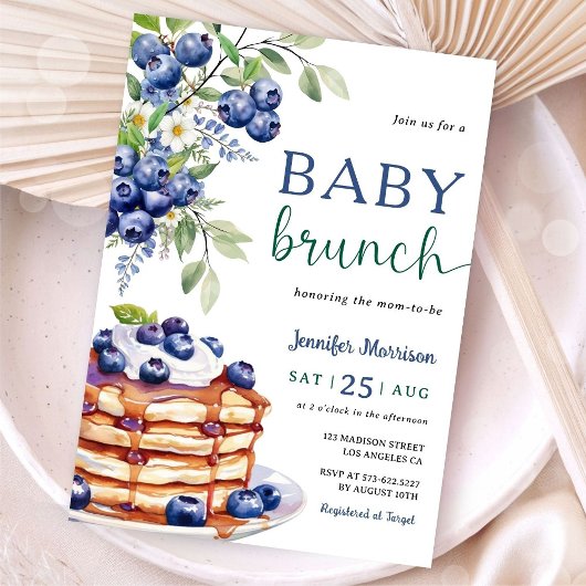 Blueberry Baby Brunch Boy Baby shower Uitnodiging