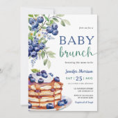 Blueberry Baby Brunch Boy Baby shower Uitnodiging (Voorkant)