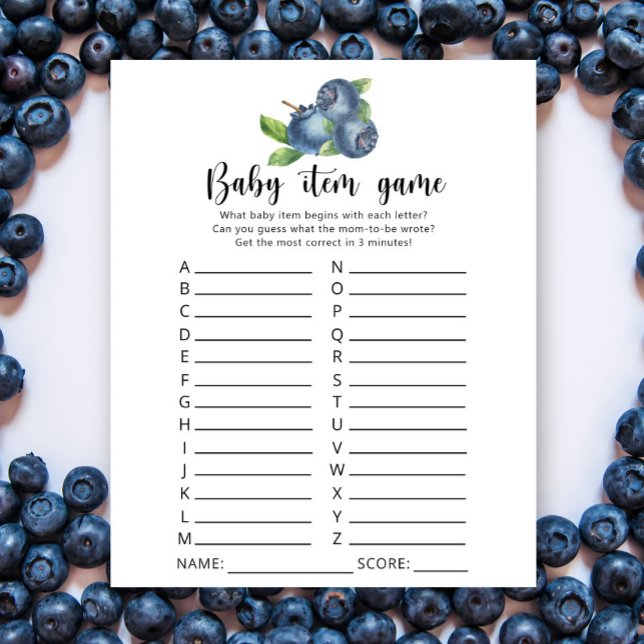 Blueberry - Baby Item spel - Baby shower spel (Creator heeft geüpload)