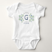 Blueberry Baby Monogram Baby Bodysuit (Voorkant)