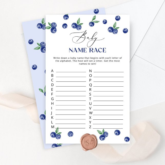 Blueberry baby shower Baby naam race spel (Creator heeft geüpload)
