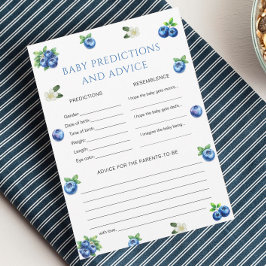 Blueberry Baby Shower Baby Prediction Game Card Kaart