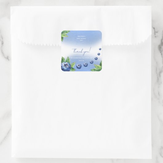 Blueberry Baby shower Bedankt Gift Label (Tas)