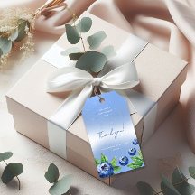 Blueberry Baby shower Bedankt Gift Label
