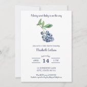 Blueberry Baby shower Berry Sweet Invitation Kaart (Voorkant)
