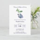 Blueberry Baby shower Berry Sweet Invitation Kaart (Staand voorkant)