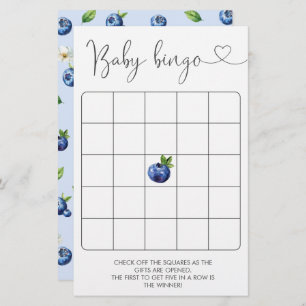 Blueberry Baby shower Bingogame