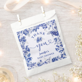 Blueberry Baby shower Blue Toile De Jouy Bedankzakje