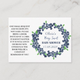 Blueberry Baby shower Boeken voor Baby Verzoek Informatiekaartje