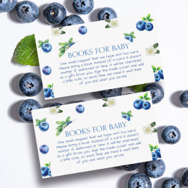 Blueberry Baby Shower Books for Baby Informatiekaartje